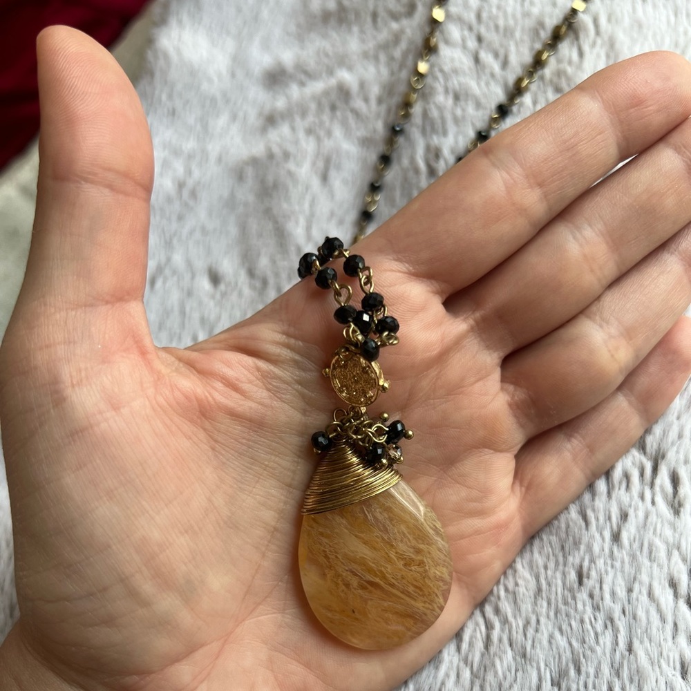 TRENDY BOHO GEM LONG NECKLACE